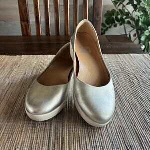 FITFLOPS | LULU Silver Superballerina GlitzyBallet Flat Size 8.5
